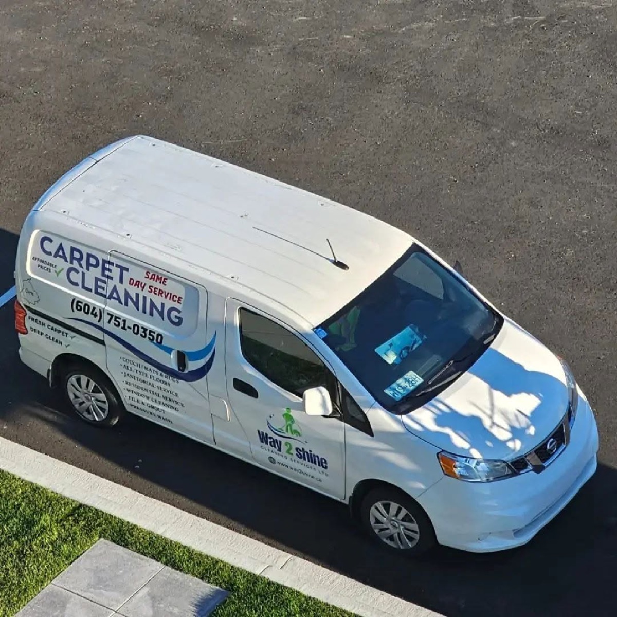 Way2Shine carpet-cleaning service van ready for a local cleaning job